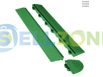 Σκούρο πράσινο άκρο / άκρη / γωνία για την πλευρά του αρθρωτού δαπέδου PVC - DUa619/20/21